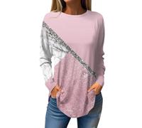 RMBLYfeiye Temu Shop Kleidung Damen Musselin Bluse Damen T Shirts Langarm Shirts Damen Rundhals Long Sleeve Oversized Sweatshirt Geometrischer Bedruckt Sweatshirt Gym Shirt 3XL