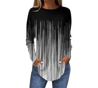 RMBLYfeiye Temu Shop Kleidung Damen Oversize Shirt Damen Shirt Damen Elegant Langarm Shirts Damen Rundhals Long Sleeve Oversized Sweatshirt Blumen Bedruckt Oberteile Leichte Damenbluse XL