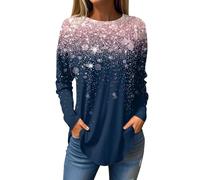 RMBLYfeiye Temu Shop Kleidung Damen Shirt Damen Bluse Weiß Damen Opus Shirt Damen Rundhals Long Sleeve Oversized Sweatshirt Geometrischer Bedruckt Sweatshirt Tshirt Damen Sommer 3XL