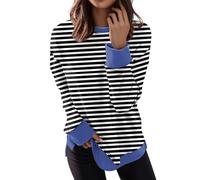 RMBLYfeiye Temu Shop Kleidung Damen Spitzen Oberteile Damen Musselin Bluse Opus Shirt Damen Rundhals Langarm Sweatshirt Musterdruck Sportshirt Basic Sweatshirt Herbst Damen Tshirt Elegant S