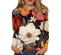 RMBLYfeiye Temu Shop Kleidung Damen Sweatshirt Damen I Love My Boyfriend Shirt Langarm Shirts Damen Long Sleeve Blumen Bedruckt Oversized Sweatshirt Rundhals Oberteile Combat Shirt XL