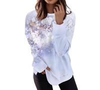 RMBLYfeiye Temu Shop Kleidung Damen Trachtenbluse Damen Weißes T-Shirt Damen Locker Sport Shirt Damen Rundhalsausschnitt Vintage Pullover Basic Sweatshirt Langarm Pulli Locker Poloshirts Für Damen M