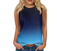 RMBLYfeiye Top Damen Bauchfrei Spitze Corsagen Tops Rundhals Farbverlauf Trägershirt Stretch Ärmellos Tanktops Frauen Geripptes