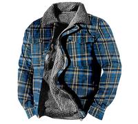 RMBLYfeiye Winterjacke Jacke Herren Winter Herrenjacke Übergangsjacke Revers Karierte Mit Brusttasche Fleece Futter Dick Reißverschluss Camouflage