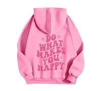 RMBLYfeiye Zip Hoodie Übergroßer Damen Pulli Pink Palm Puff Y2K Sweatshirtjacke Mit Aufdruck Kuschel Decke