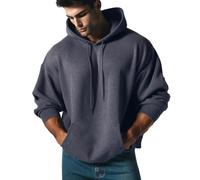 RMK Herren Basic Kapuzenpullover Sweatjacke Oversize Pullover Uni Hoodie mit Kapuze Sweatshirt P.06