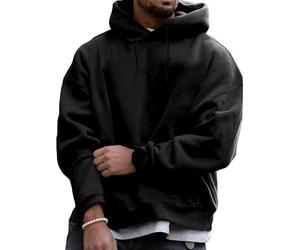 RMK Herren Basic Kapuzenpullover Sweatjacke Oversize Pullover Uni Hoodie mit Kapuze Sweatshirt P.06