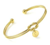 RMMD Liebesknoten Armband Damen mit Buchstaben Armreif Gold Armband Damen Kupferarmband Liebe Knoten Armbänder Gold Schmuck für Frauen Weihnachtsgeschenke für Frauen Mama Freundin-E