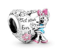 RMMY Charm Anhänger Best Mom & Mouse Heart 925 Sterling Silver Pendant Dangle Beads für Europäische Armbänder und Halsketten Chriatmas Birthday Jewelry Gifts for Women