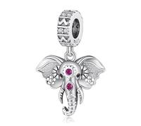 RMMY Charm Lucky Elephant Charm Anhänger für Armband Halskette Muttertag Geschenk für Frauen 925 Sterling Silber Beads with Zirkonia Schmuck