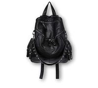 Ro Rox Calamity Damen PU Punk Goth Schule Rucksack mit Nieten - Schwarz