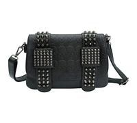 Ro Rox Damen Schädel Umhängetasche Punk Gothic Nieten PU Handtasche (Danica - Besetzter Schädel Tasche)