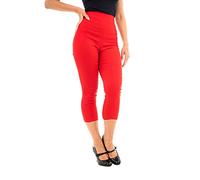 Ro Rox Ella 50er Jahre Vintage Retro Pinup Capri Hose - Rot (XL)