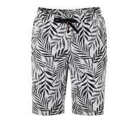 ROADSIGN australia Herren Bermuda Shorts mit Palmen Print, elastischer Bund mit Kordel, ideal für Sommer, Strand und Homewear schwarz/grau, 2XL