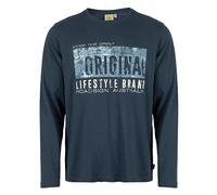 ROADSIGN australia Herren Langarmshirt mit Marken-Print Blue, 2XL