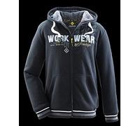 ROADSIGN australia Herren Sweatjacke mit Kapuze - Kapuzenjacke gefüttert mit Berberfleece in Schwarz Größe L