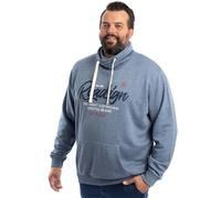 ROADSIGN australia Herren Sweatshirt mit Roadsign-Print und Kängurutaschen aus der XL-Kollektion in Übergrößen blau, 5XL