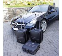 Roadsterbag 3-tlg. Kofferset aus Echtleder mit 2 Rollen Mercedes SL R230 141 Liter Schwarz Koffer24