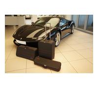 Roadsterbag Ferrari 458 Italia/Spider + 488 GTB/Spider (EU-Version) - 3-tlg. Kofferset Kofferraum - Silbergraue Naht schwarz Koffer24