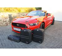 Roadsterbag Ford Mustang VI Cabrio ab 2015 (EU-Version) - 3-tlg. Kofferset Kofferraum - Rote Naht schwarz Koffer24