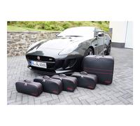 Roadsterbag Jaguar F-Type Coupé (EU) - 5tlg. Kofferset Kofferraum - Rote Naht schwarz Koffer24