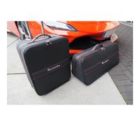 Roadsterbag - Roadsterbag Ferrari F8 Tributo + F8 Spider (inkl. 488 Pista + 458 Speziale) - 2-tlg. Kofferset Kofferraum - Rote Naht/Futter Schwa