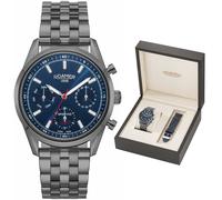 Roamer 856982 48 45 70 Sportivo Set blau grau Edelstahl Leder Herren Uhr NEU