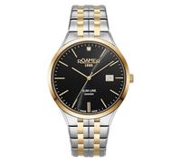 Roamer 864833 47 85 50 Slim-Line Analog Schwarz Rundes Zifferblatt Herrenuhr, Silberfarben, Minimalistisch