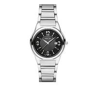 Roamer-Felltrimmer Swiss Elegance Damen-Quarzuhr mit schwarzem Zifferblatt Analog-Anzeige und Silber Edelstahl Armband 507844 41 55 50