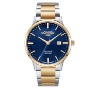 Roamer R-Line Damen-Armbanduhr, klassisch, analog, blaues Zifferblatt, 718833 48 45 70, Blau, Riemen