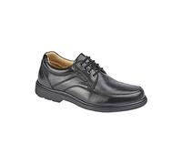 Roamers M204A Herren Schnürschuhe, extra breite Passform, 4 Ösen, Leder, Schwarz , 45 EU