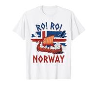 Roar Norway Wikingerschiff Nordic Mountains Preisgünstiges Grafik-T-Shirt