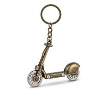 Roar Tretroller Schlüsselanhänger - bronzefarben, 4,5 x 4 cm - Mini Scooter Schlüsselring mit silbernen Rädern - Geschenk für Roller-Fans, Kinder & Erwachsene, Stilvolles Accessoire