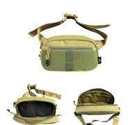 Roaring Fire Ridger Taktische Bauchtasche für Herren mit zweiseitig verstellbarem Hüftgurt, verdeckte Tragetasche mit Reißverschluss zum Wandern, Outdoor, FDE-Nylon-Version, 9.84 x 6.7 x 3.15 inches