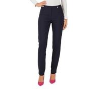 Robell Style Marie - Stoffhose Damen high Waist - Damenhose Power Stretch - Bengaline Stoff Hose mit Schlitz am Saum - Bitte eine Größe Kleiner bestellen - Marine, 42