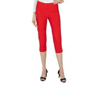 Robell MARIE07 Damen Caprihose, High Waist Bengaline Stretch, Rot 36 Fit