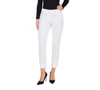 Robell Style BELLA09-7/8 Damen Jeans Straight - Jeanshose Damen high Waist - Stretch Jeans Hose mit Aufschlag und Gesäßtaschen - Bitte Zwei Größen Kleiner bestellen - Weiß, 42