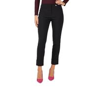 Robell Style BELLA09-7/8 Damen Jeans Straight - Jeanshose Damen high Waist - Stretch Jeans Hose mit Aufschlag und Gesäßtaschen - Bitte Zwei Größen Kleiner bestellen - Schwarz, 48