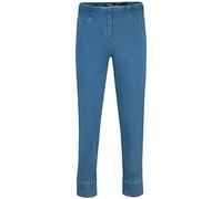Robell Style BELLA09-7/8 Damen Jeans Straight - Jeanshose Damen high Waist - Stretch Jeans Hose mit Aufschlag und Gesäßtaschen - Bitte Zwei Größen Kleiner bestellen - Lightdenimblue, 40