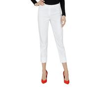 Robell Style BELLA09-7/8 Damen Jeans Straight - Jeanshose Damen high Waist - Stretch Jeans Hose mit Aufschlag und Gesäßtaschen - Bitte Zwei Größen Kleiner bestellen - Weiß, 44