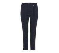 Robell Style BELLA09 - 7/8 Damenhose, Sommerhose mit Seersucker Struktur, Gerade geschnittenes Bein mit Gesässtaschen Farbe Marine Größe 48