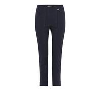 Robell Style BELLA09 - 7/8 Damenhose, Sommerhose mit Seersucker Struktur, Gerade geschnittenes Bein mit Gesässtaschen Farbe Marine Größe 48