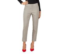 Robell Style BELLA09-7/8 Stoffhose Damen high Waist - Damenhose Power Stretch - Bengaline Stoff Hose mit Aufschlag und Gesäßtaschen - Farbe Sand - Größe 48