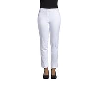 Robell Style BELLA09 - Bequeme, stretchige 7/8 Damenhose, Gerade geschnittenes Bein mit Aufschlag und Gesässtaschen Farbe Weiss Größe 36