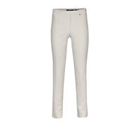 Robell Style Marie - Stoffhose Damen high Waist - Damenhose Power Stretch - Bengaline Stoff Hose mit Schlitz am Saum - Bitte eine Größe Kleiner bestellen - Creme, 36