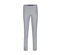 Robell Style Marie - Stoffhose Damen high Waist - Damenhose Power Stretch - Bengaline Stoff Hose mit Schlitz am Saum - Bitte eine Größe Kleiner bestellen - Lightgrey, 38