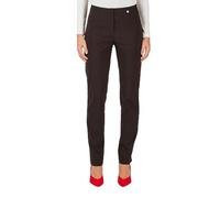 Robell Style Marie - Stoffhose Damen high Waist - Damenhose Power Stretch - Bengaline Stoff Hose mit Schlitz am Saum - Bitte eine Größe Kleiner bestellen - Dunkelbraun, 46