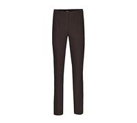 Robell Style Marie - Stoffhose Damen high Waist - Damenhose Power Stretch - Bengaline Stoff Hose mit Schlitz am Saum - Bitte eine Größe Kleiner bestellen - Dunkelbraun, 40