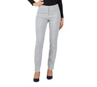 Robell Style Marie - Stoffhose Damen high Waist - Damenhose Power Stretch - Bengaline Stoff Hose mit Schlitz am Saum - Bitte eine Größe Kleiner bestellen - Lightgrey, 38