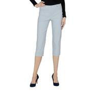 Robell Style MARIE07 - Capri Stoffhose Damen high Waist - Caprihose Power Stretch - Bengaline Hose mit Schlitz am Saum - Farbe Perlgrau - Größe 46